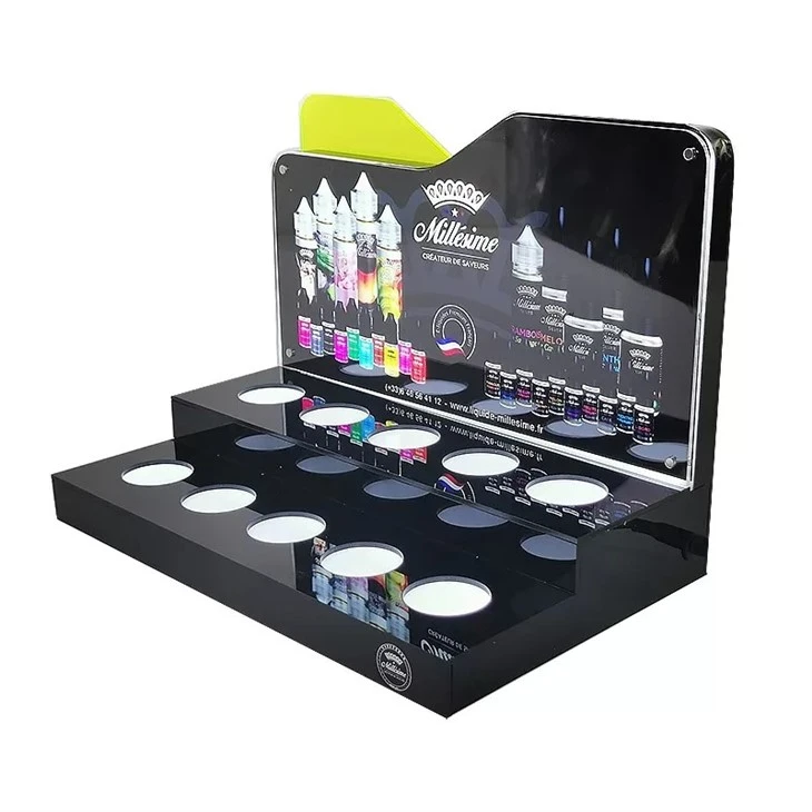 Displaystativ for elektronisk sigarettolje LED-lysende displaystativ