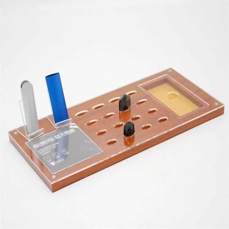 Wood Grain akryl elektronisk sigarett display stativ