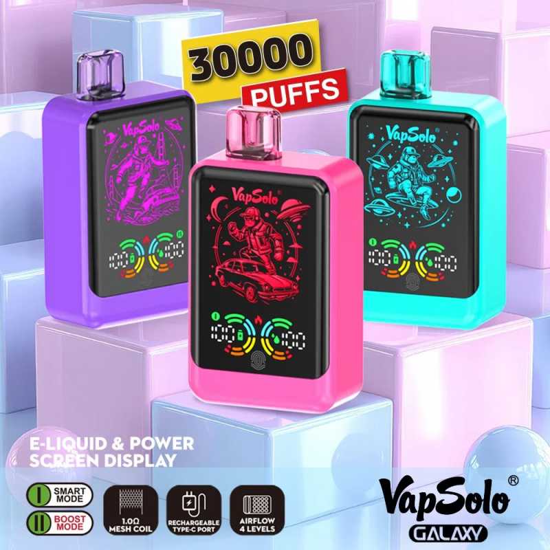Vapsolo-New-30K-Galaxy-30000-Puffs-Digital-Full-Smart-Screen-Puff-30K-Convert-Two-Modes-Rechargeable-Electronic-Cigarette-Video-Vaper-PodsVapsolo Galaxy 30K Vapsolo-New-30K-Galaxy-30000-Puffs-Digital-Full-Smart-Screen-Puff-30K-Convert-Two-Modes-Rechargeable-Electronic-Cigarette-Video-Vaper-PodsVapsolo Galaxy 30K