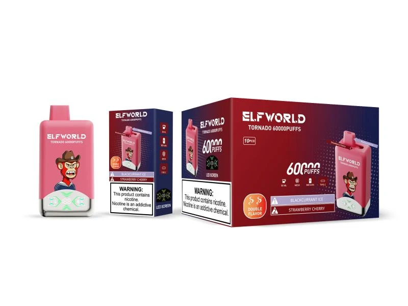 E40-Blackcurrant-IceStrawberry-CherryELFWORLD TORNADO 60000